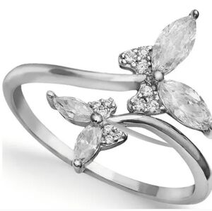 Giani Bernini Silver Butterfly Ring with Cubic Zirconia
